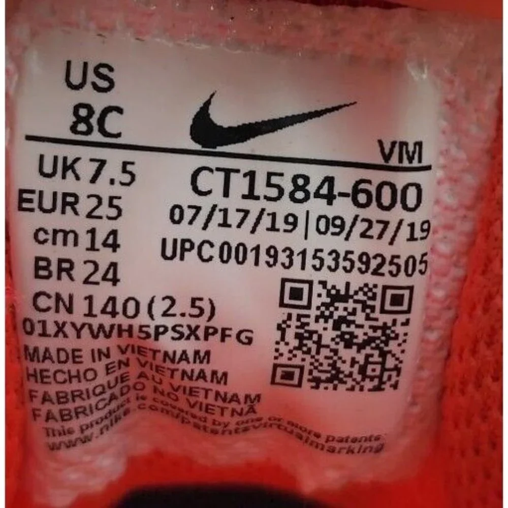 Nike Toddler Air Max 270 React TD Running Shoes CT1584-600 Toddler‎ Kids Size 8C